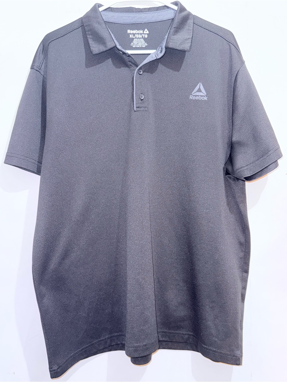 Reebok Men's Performance Polo Shirt Charcoal Grey Size XL EUC